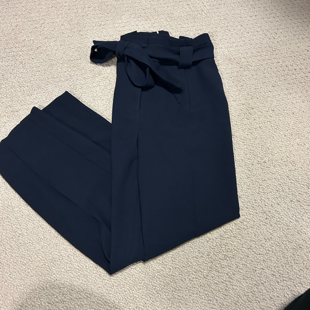 Express Dark Blue Paper Bag Pants